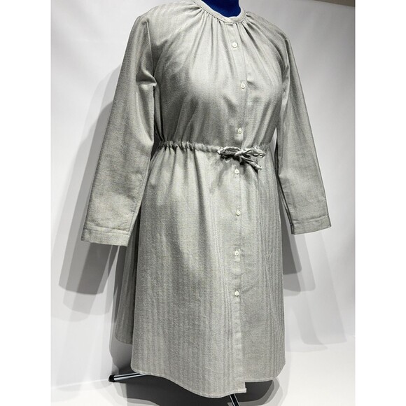 Gallego Desportes Gray Wool Oversized Victorian Style Long Sleeve Dress Women M - Picture 4 of 15